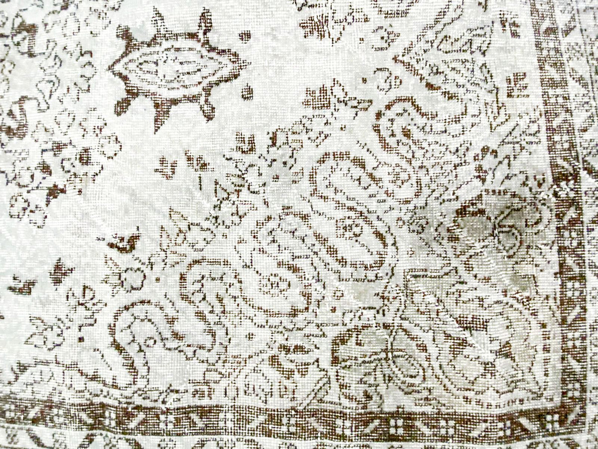 6x10 Gray and Brown Turkish Overdyed Rug