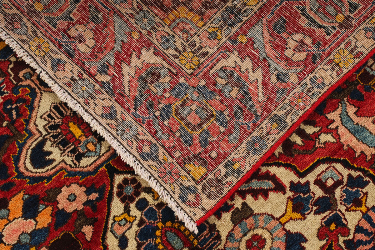 5x7 Red and Navy Turkish Oushak Rug