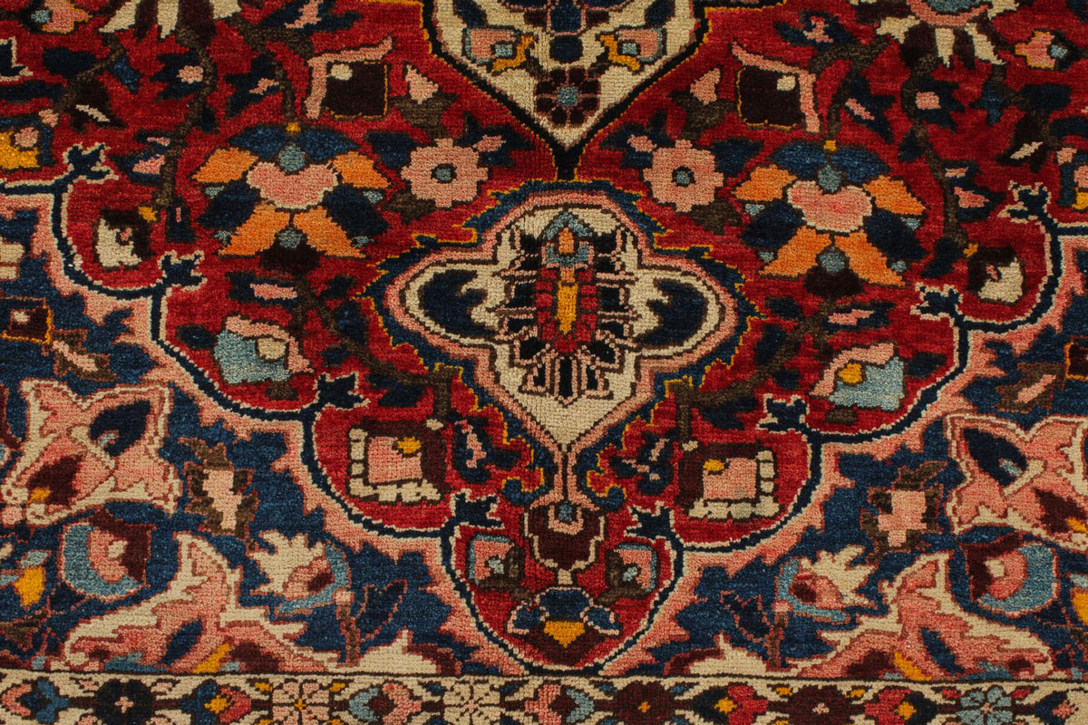 5x7 Red and Navy Turkish Oushak Rug