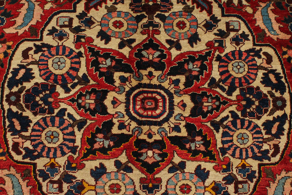 5x7 Red and Navy Turkish Oushak Rug