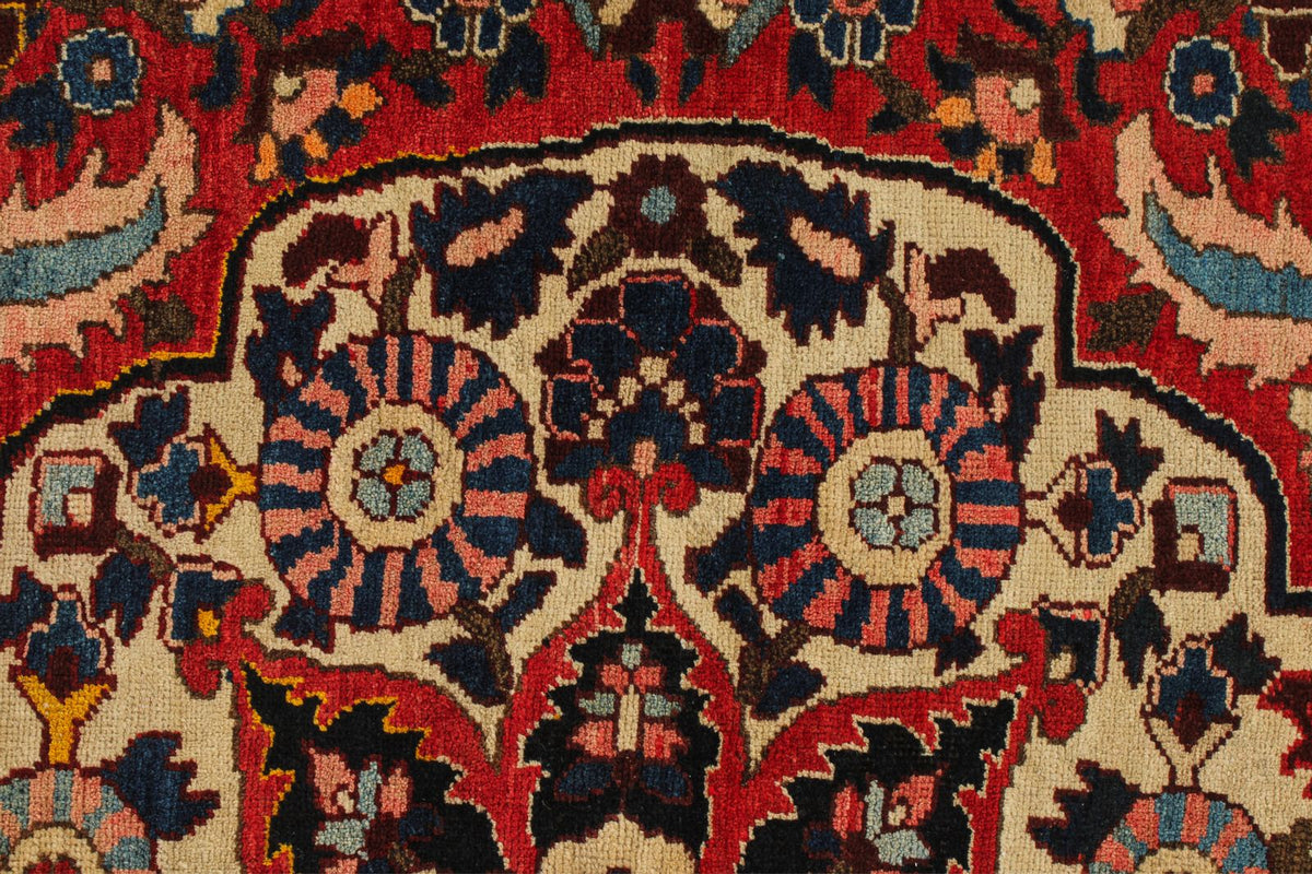 5x7 Red and Navy Turkish Oushak Rug