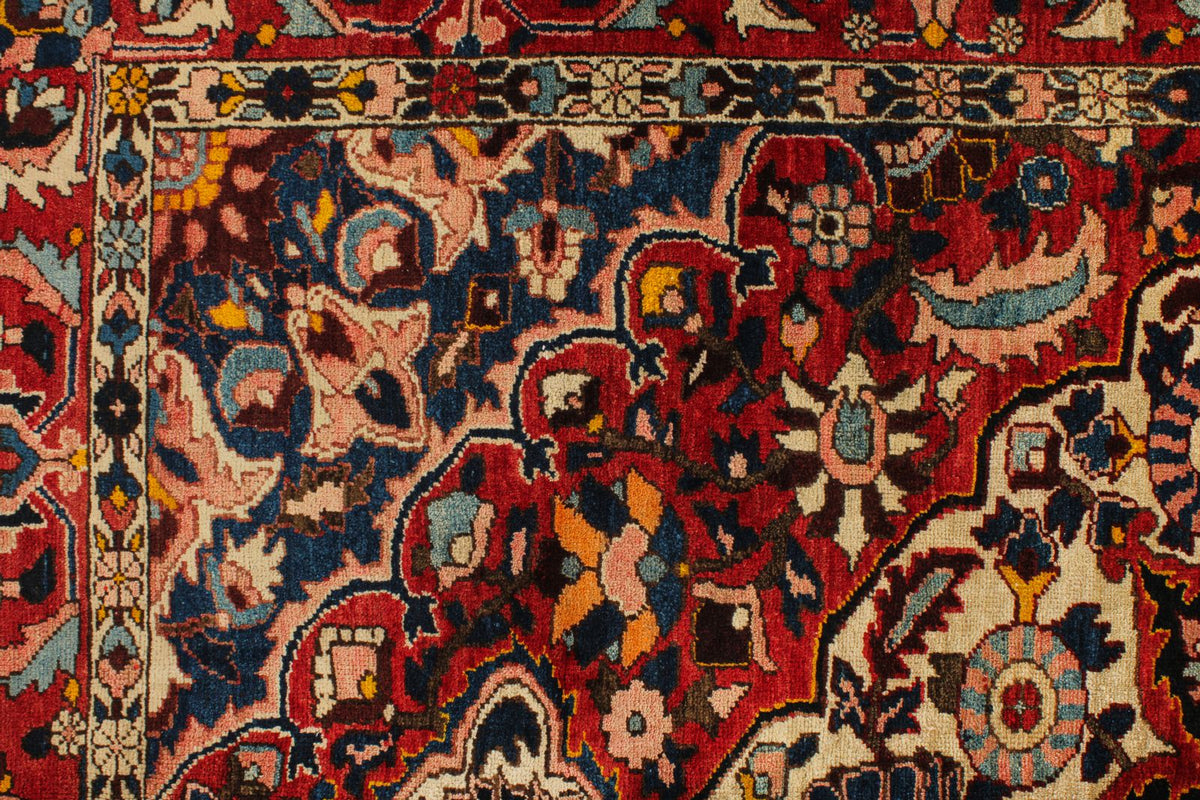 5x7 Red and Navy Turkish Oushak Rug
