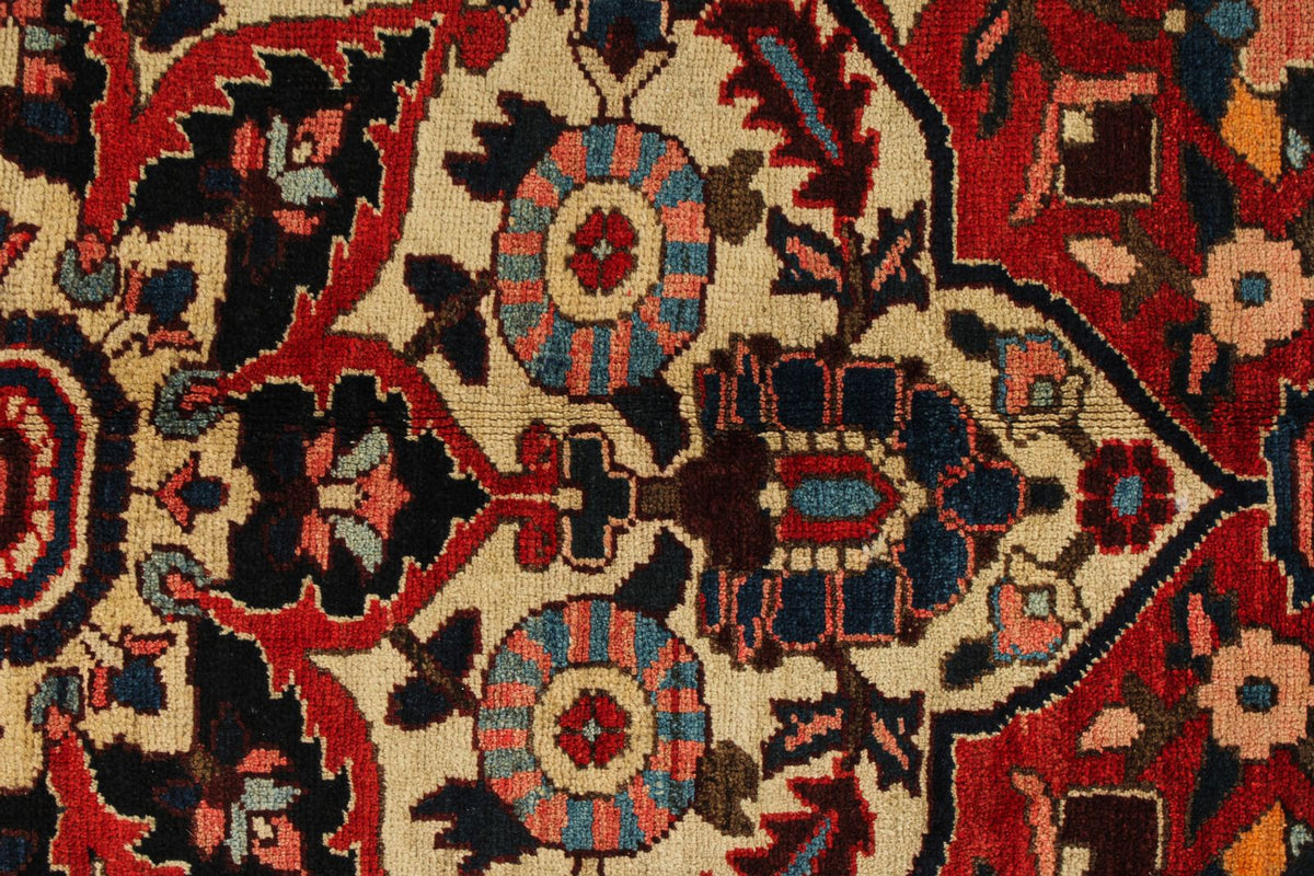 5x7 Red and Navy Turkish Oushak Rug