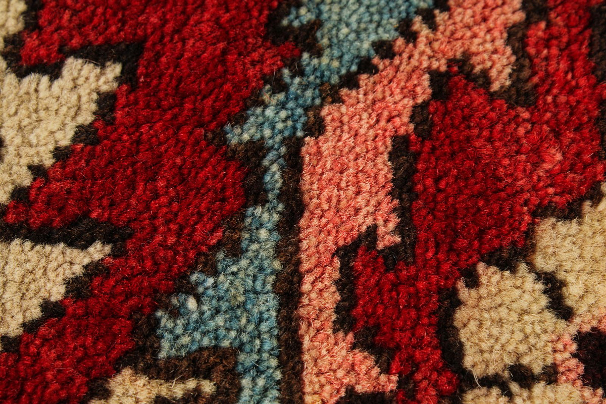 5x7 Red and Navy Turkish Oushak Rug