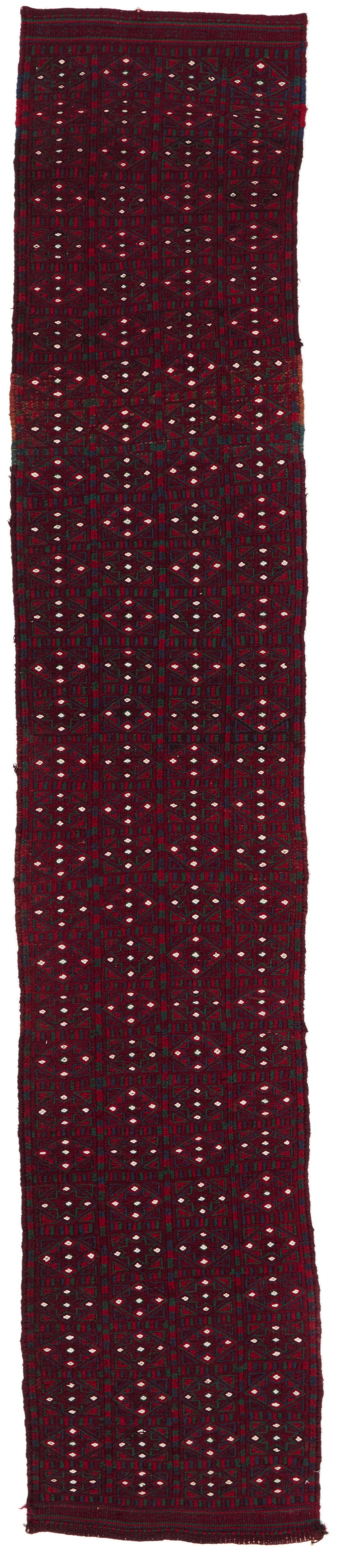 Vintage Handmade 2x10 Red Bahtiyari persian Rug