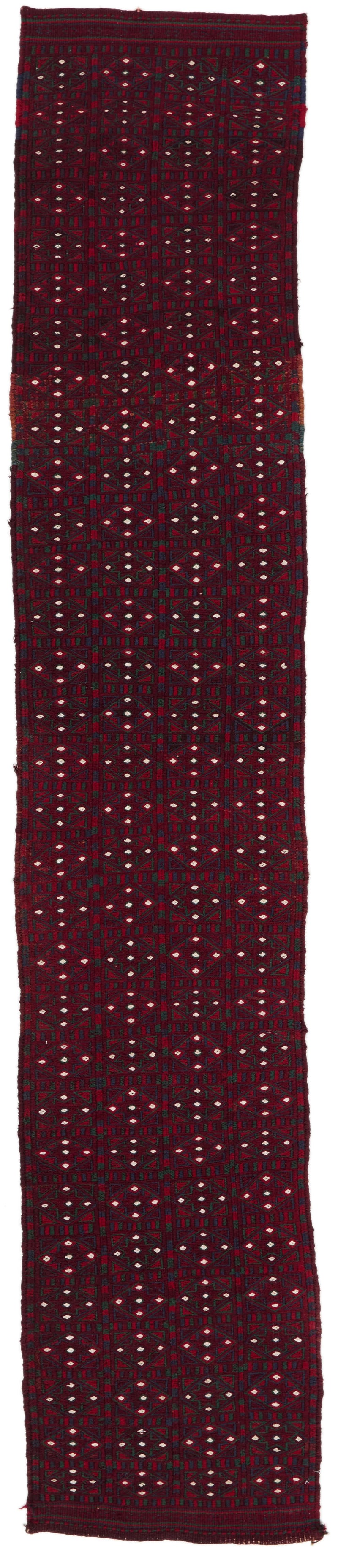 Vintage Handmade 2x10 Red Bahtiyari persian Rug