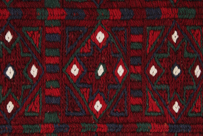 Vintage Handmade 2x10 Red Bahtiyari persian Rug