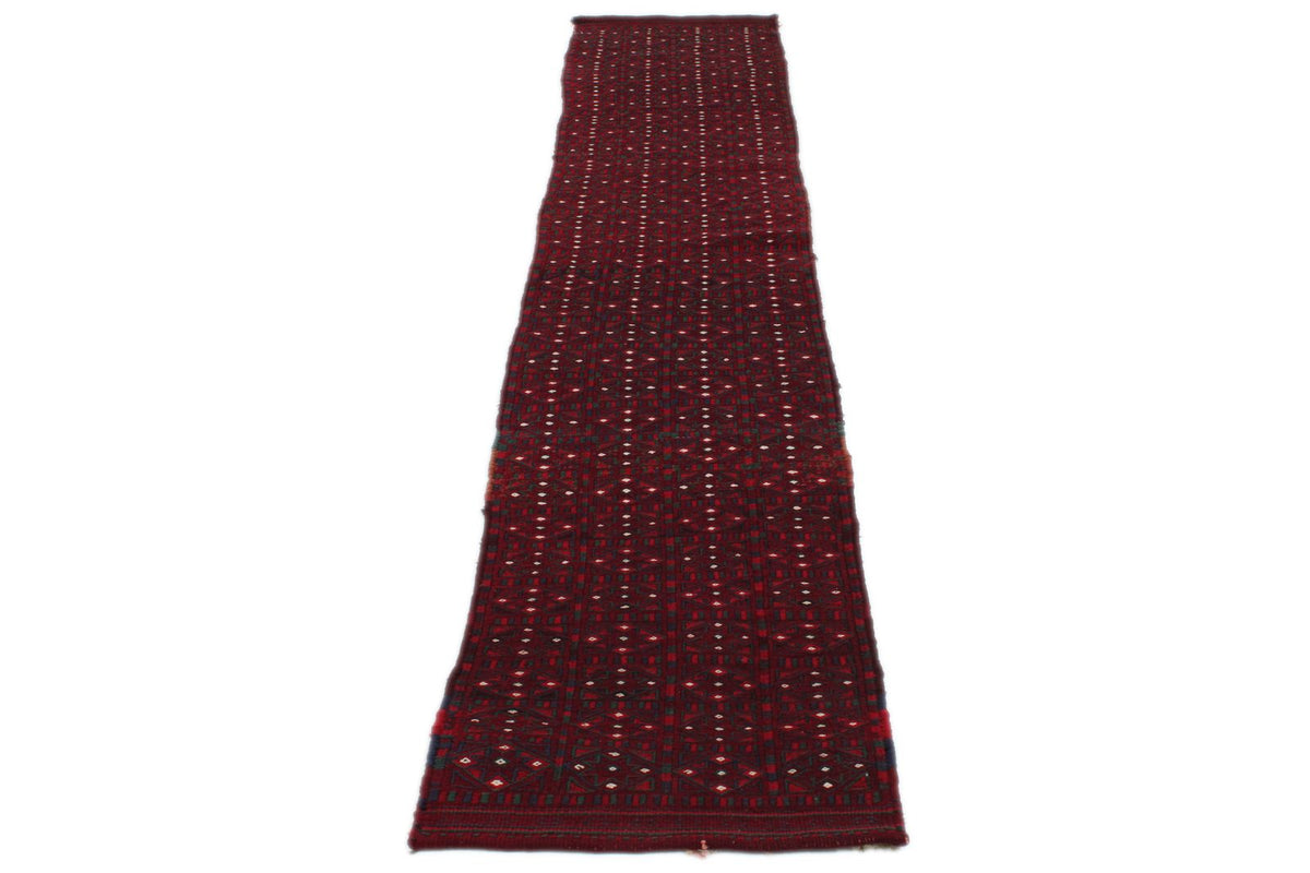 Vintage Handmade 2x10 Red Bahtiyari persian Rug