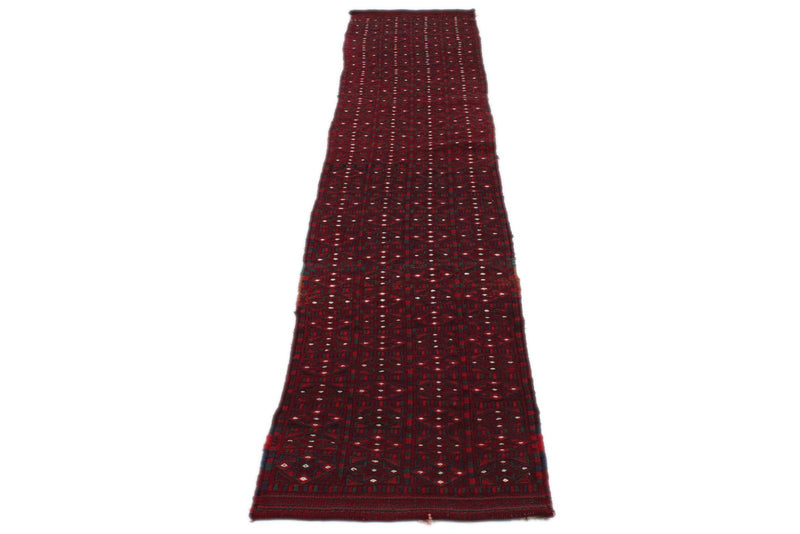 Vintage Handmade 2x10 Red Bahtiyari persian Rug