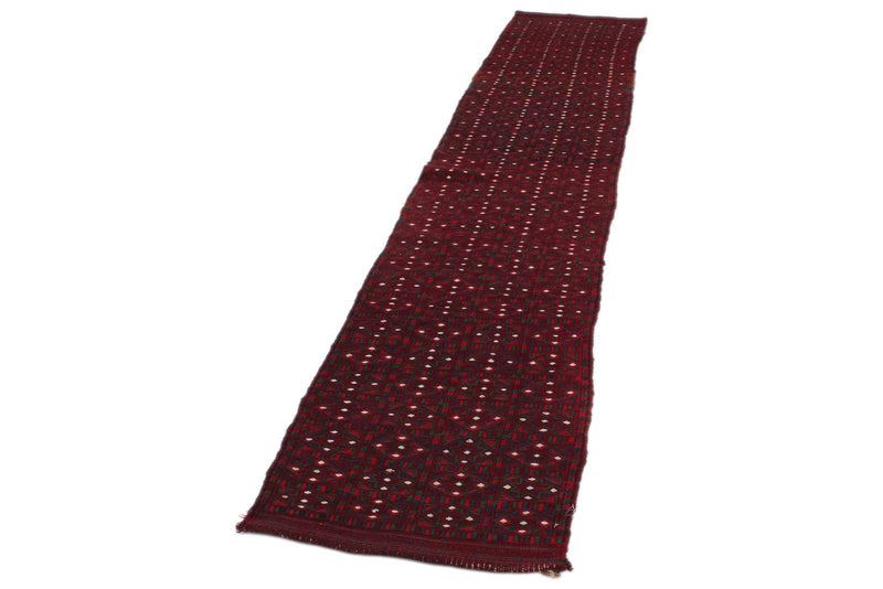 Vintage Handmade 2x10 Red Bahtiyari persian Rug