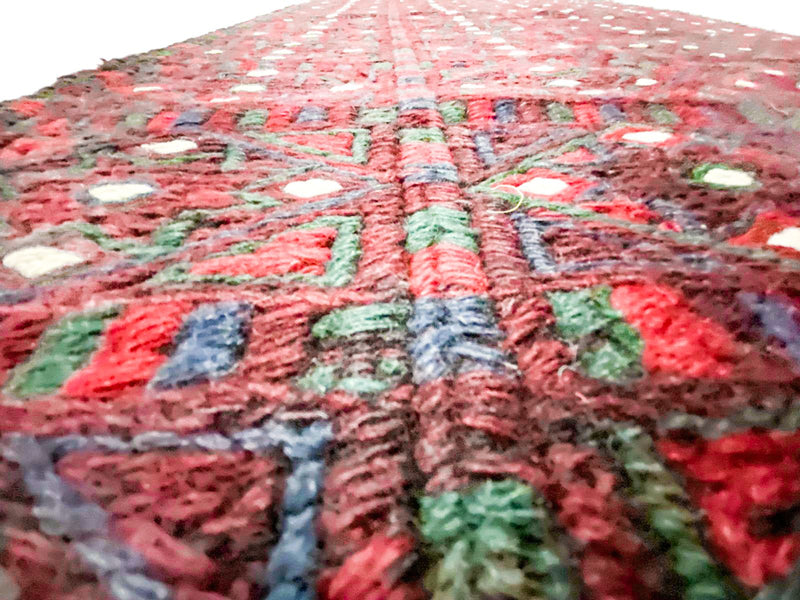 Vintage Handmade 2x10 Red Bahtiyari persian Rug