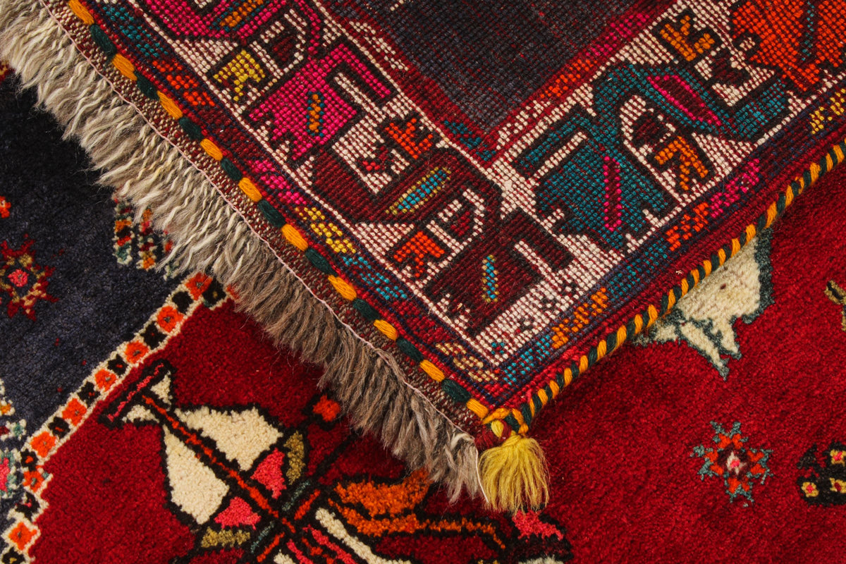 4x6 Red and Navy Turkish Tribal Rug