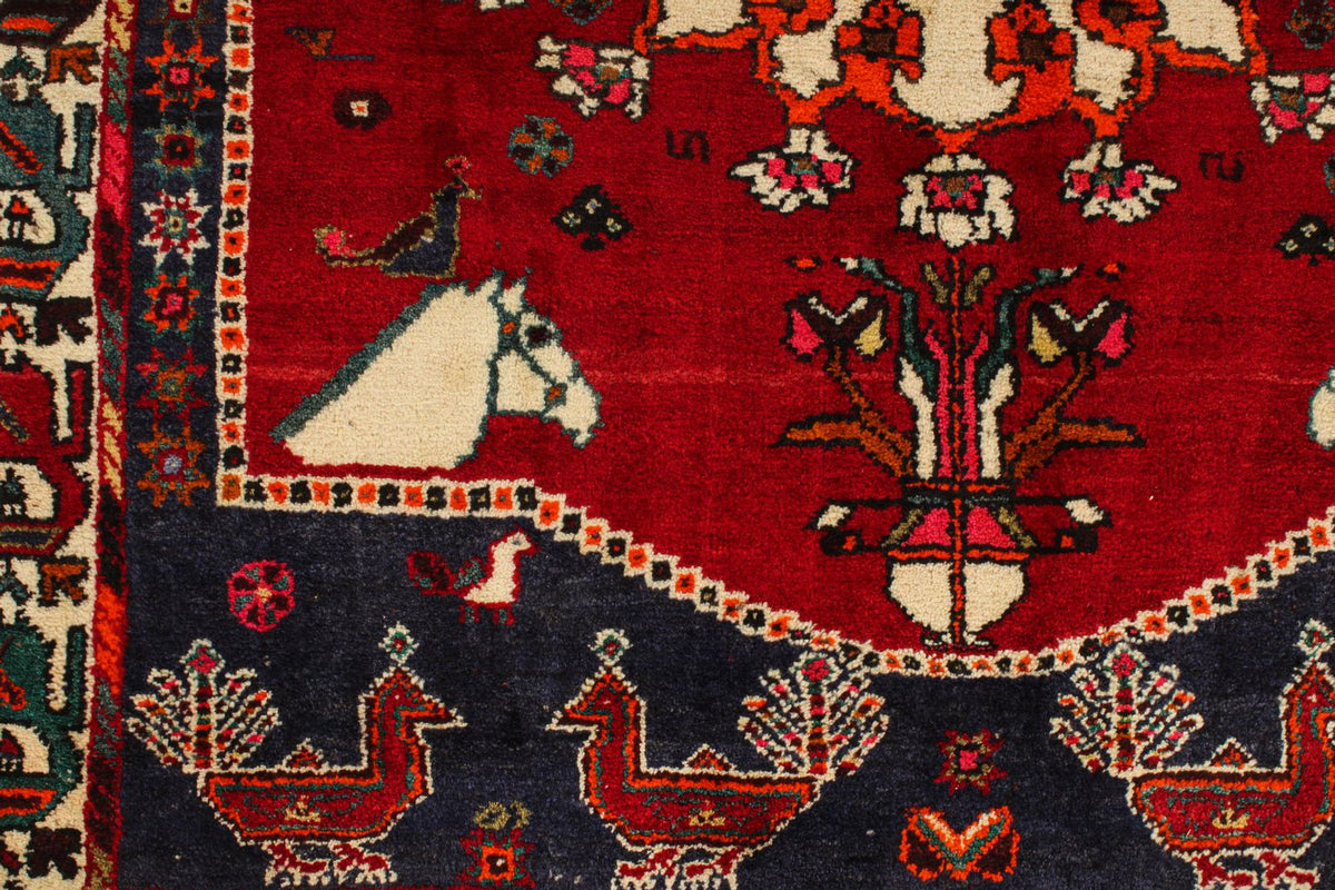 4x6 Red and Navy Turkish Tribal Rug