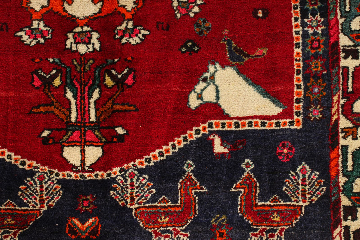 4x6 Red and Navy Turkish Tribal Rug