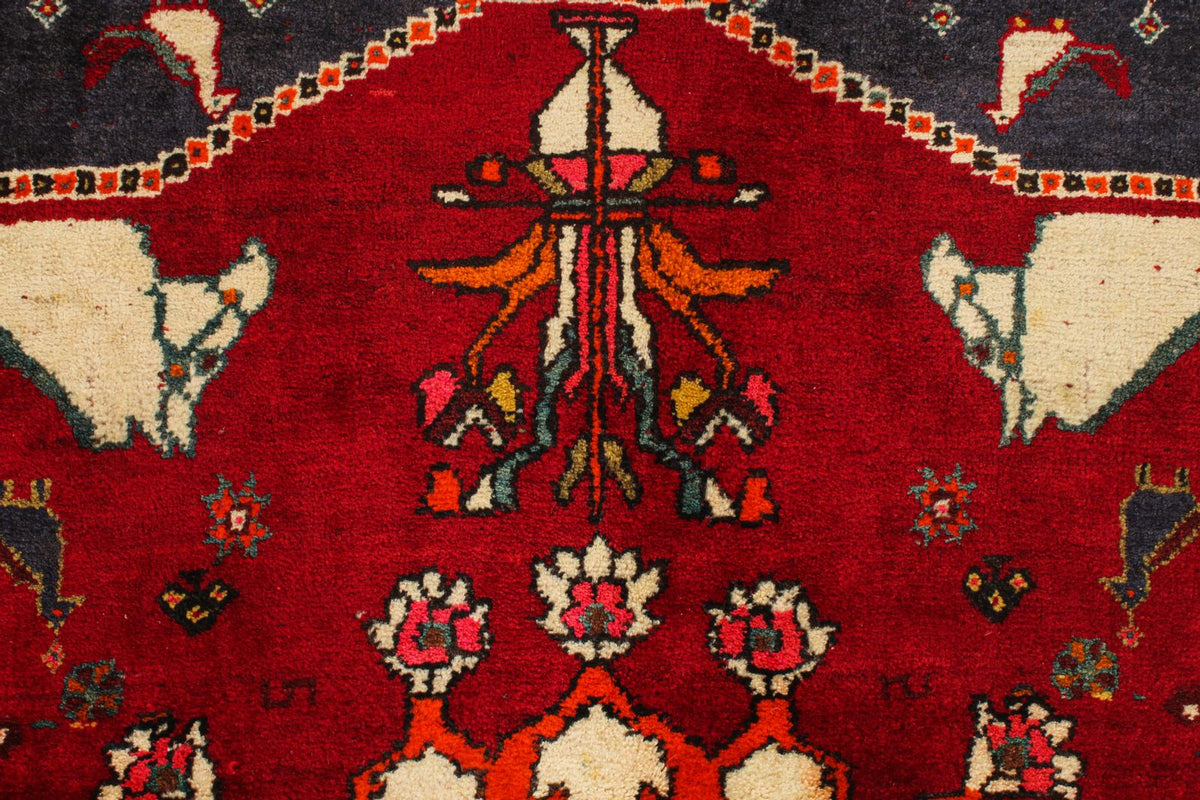 4x6 Red and Navy Turkish Tribal Rug
