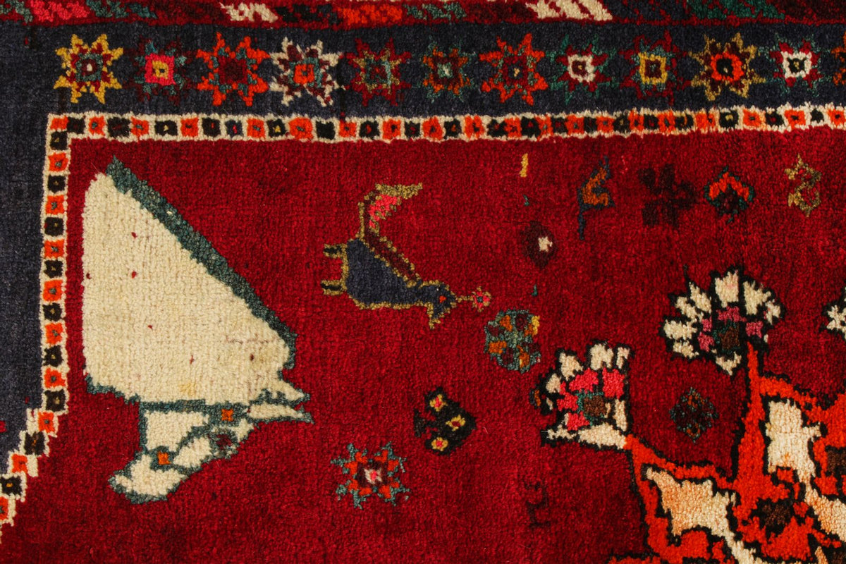 4x6 Red and Navy Turkish Tribal Rug