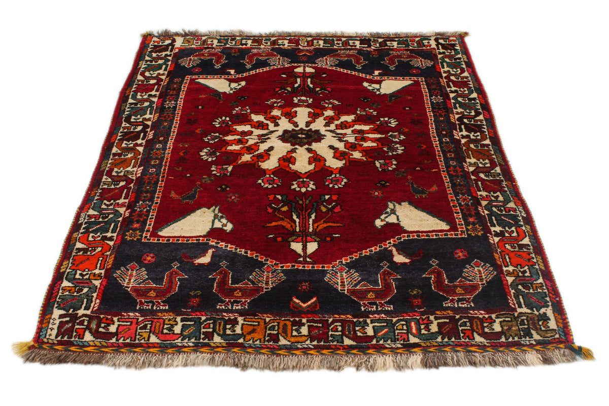 4x6 Red and Navy Turkish Tribal Rug
