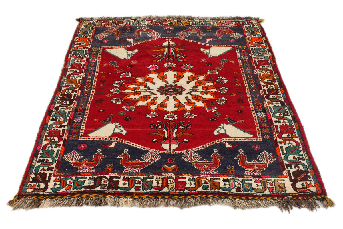 4x6 Red and Navy Turkish Tribal Rug