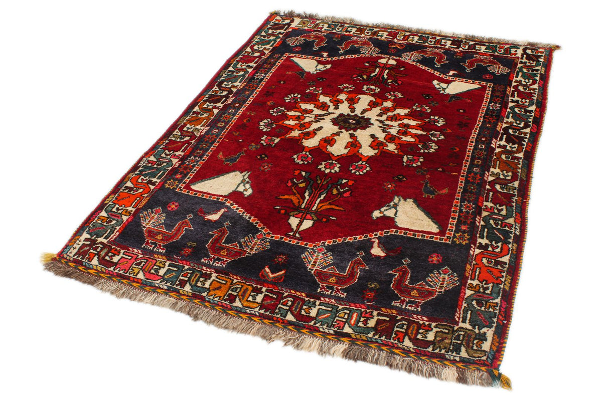 4x6 Red and Navy Turkish Tribal Rug