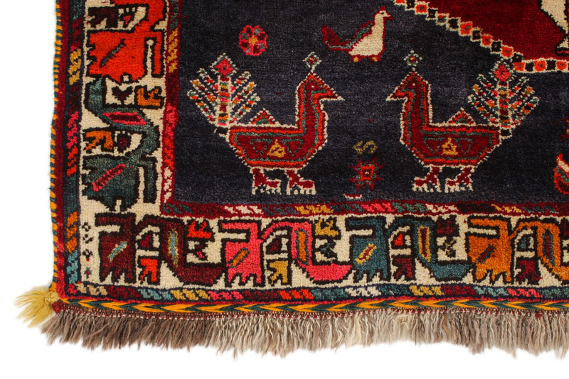 4x6 Red and Navy Turkish Tribal Rug