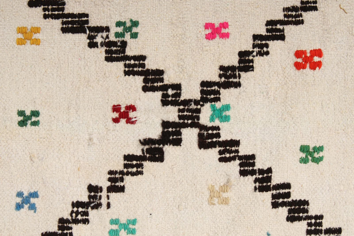 3x5 Beige and Ivory Turkish Tribal Rug