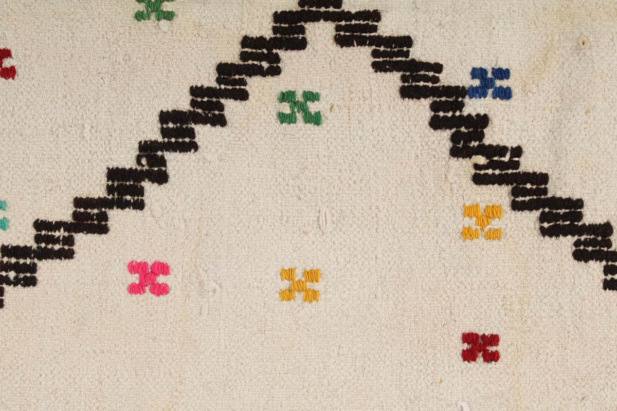 3x5 Beige and Ivory Turkish Tribal Rug