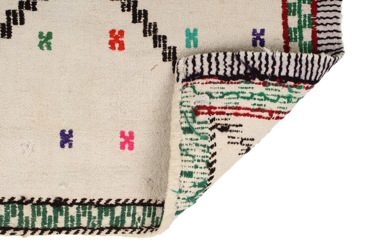3x5 Beige and Ivory Turkish Tribal Rug
