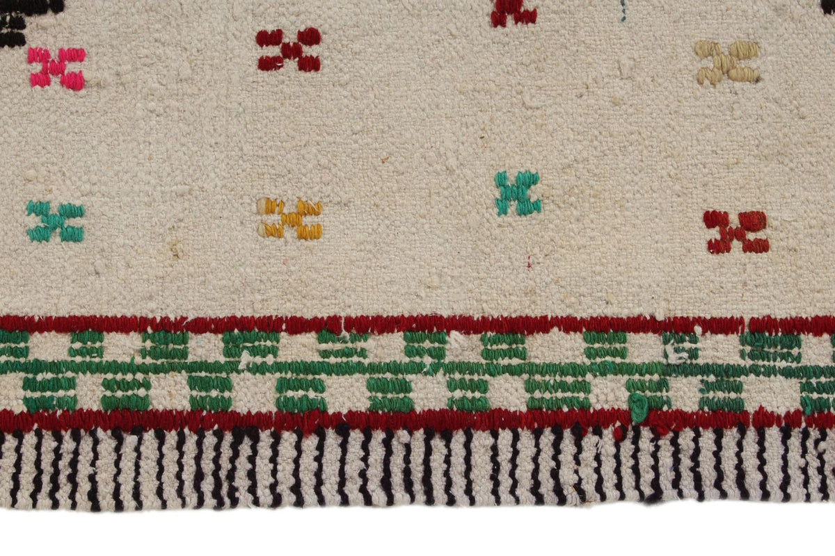 3x5 Beige and Ivory Turkish Tribal Rug