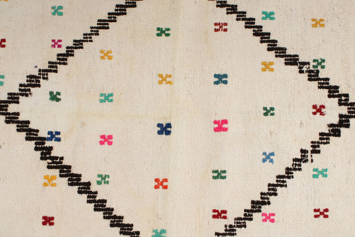 3x5 Beige and Ivory Turkish Tribal Rug
