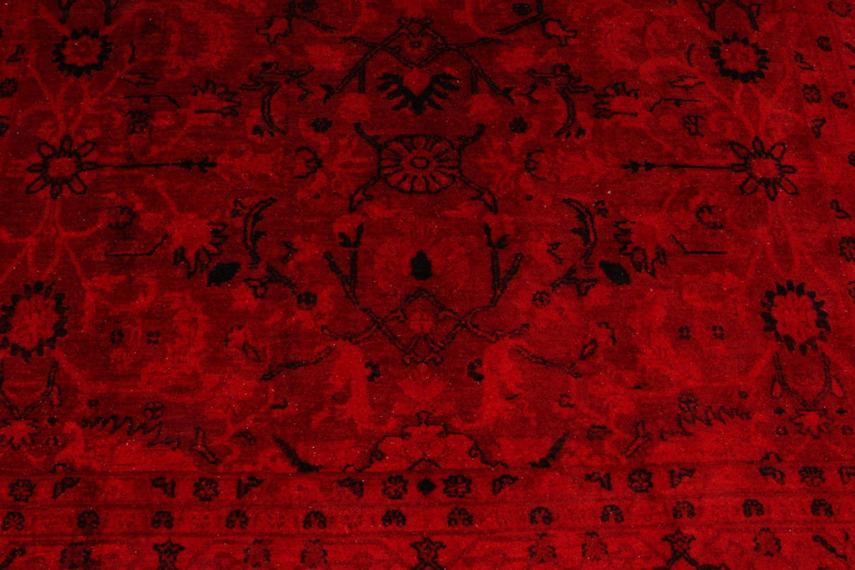 8x9 Red Turkish Overdyed Rug