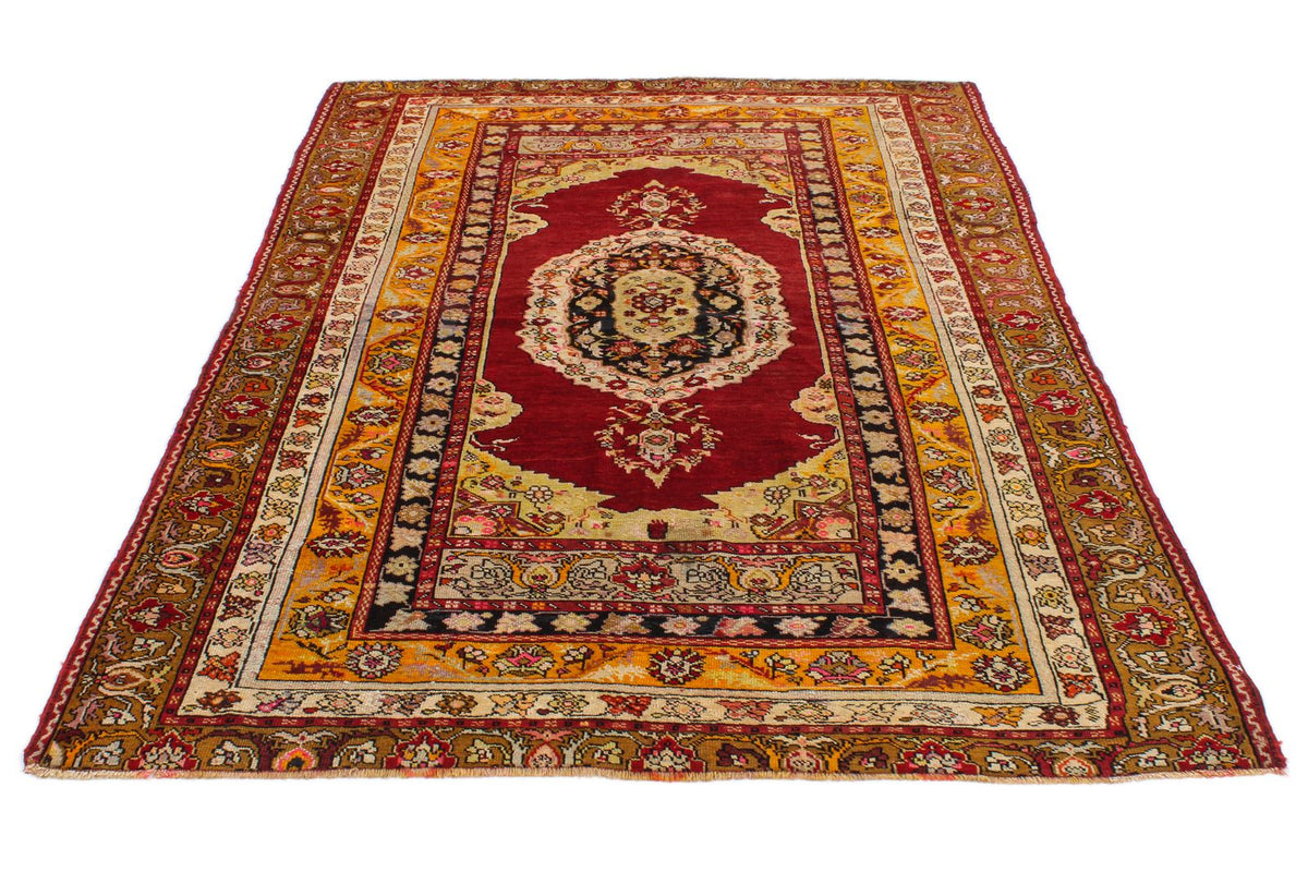 5x7 Red and Gold Turkish Tribal Rug