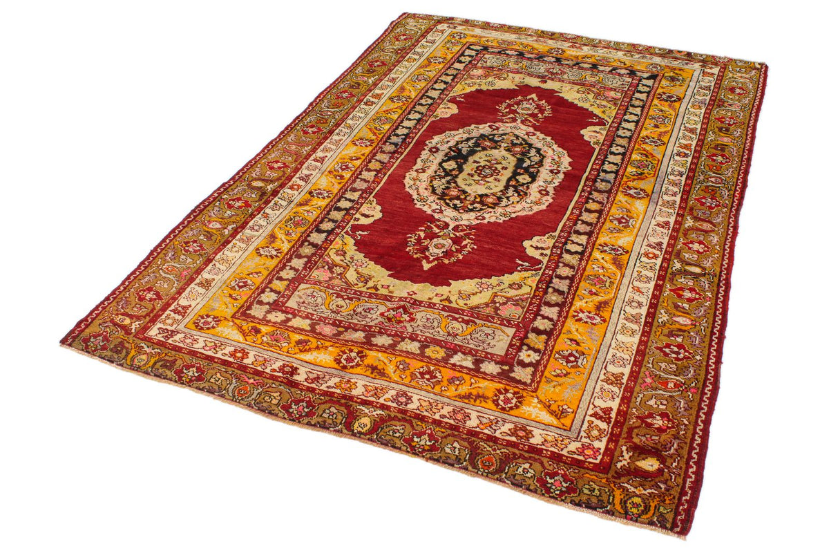 5x7 Red and Gold Turkish Tribal Rug
