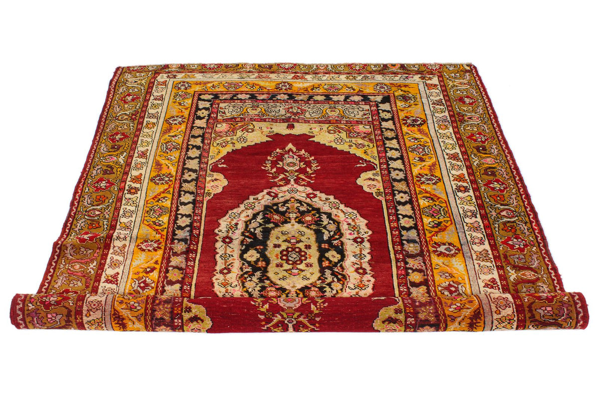 5x7 Red and Gold Turkish Tribal Rug