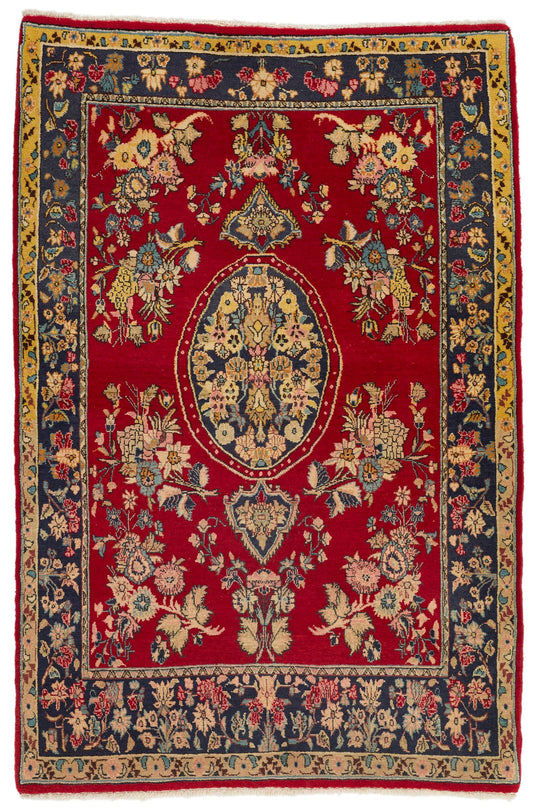 5x8 Red and Navy Persian rug