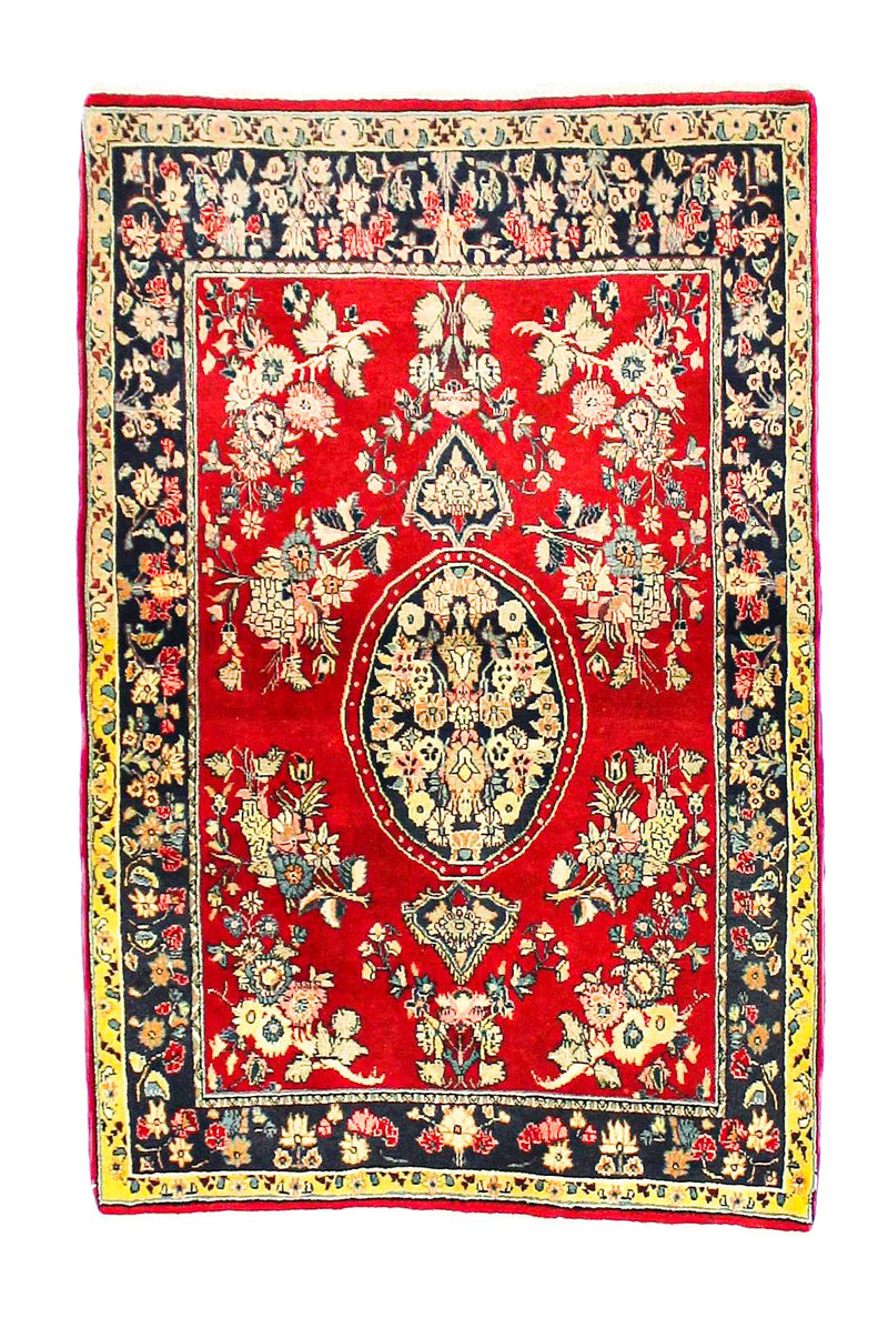 5x8 Red and Navy Persian rug