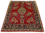 5x8 Red and Navy Persian rug