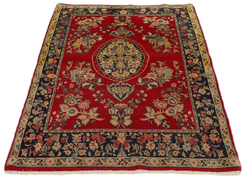 5x8 Red and Navy Persian rug