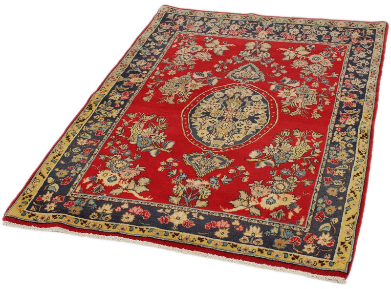 5x8 Red and Navy Persian rug