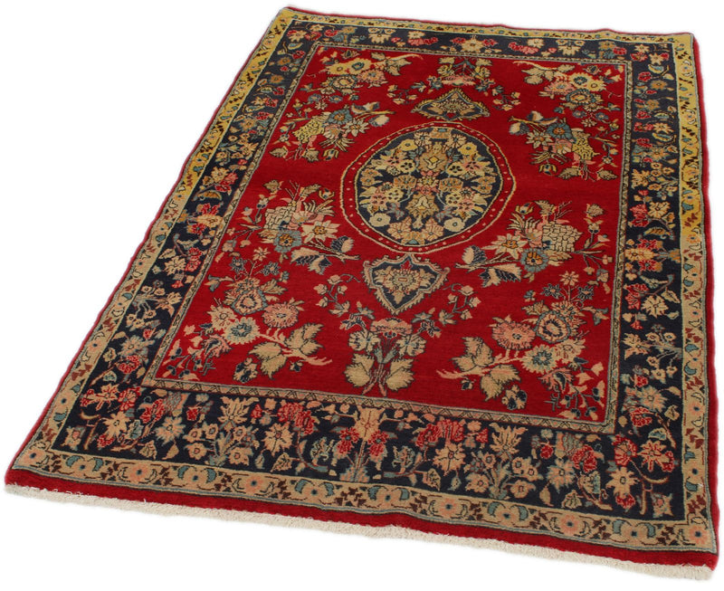 5x8 Red and Navy Persian rug