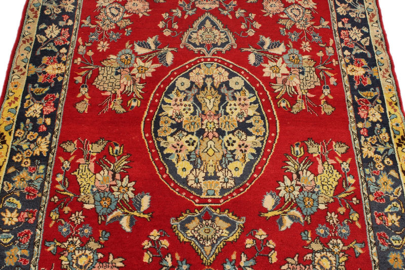 5x8 Red and Navy Persian rug