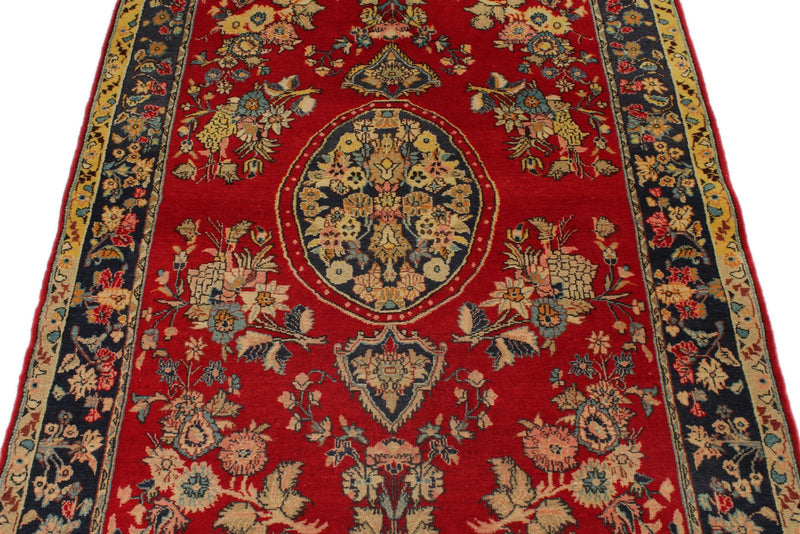 5x8 Red and Navy Persian rug