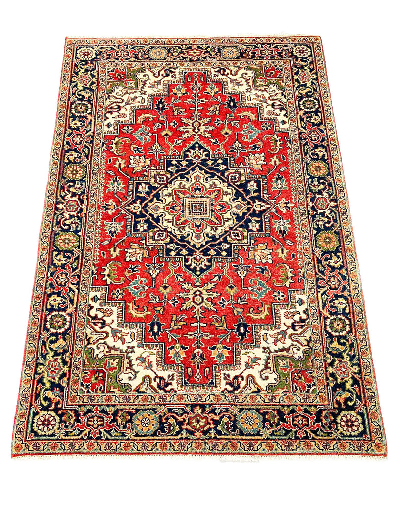 4x6 Navy and Red Persian Traditional Rug