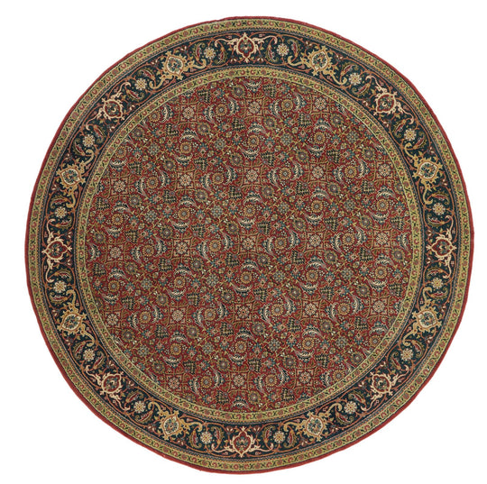 6x6 Burgundy and Navy Persian Traditional Rug