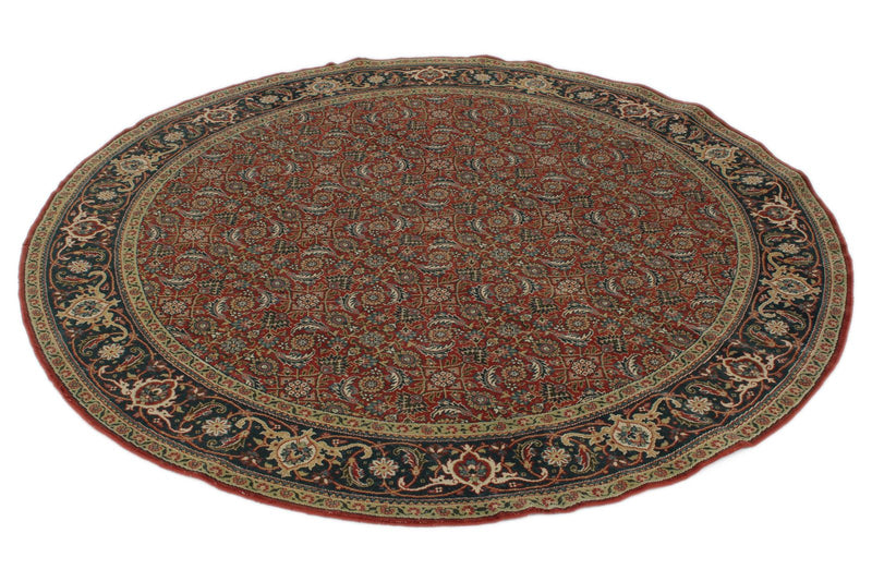 6x6 Burgundy and Navy Persian Traditional Rug