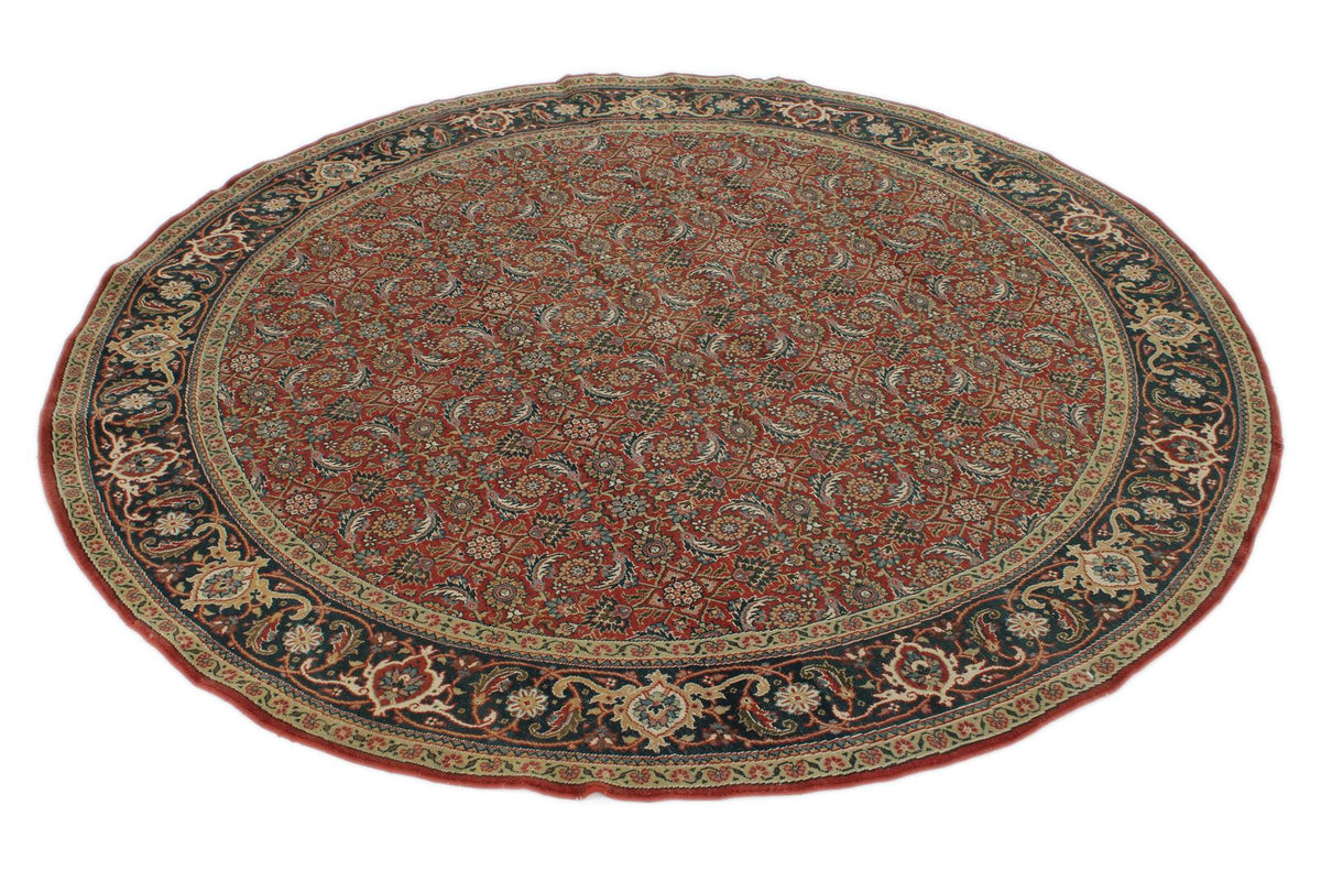 6x6 Burgundy and Navy Persian Traditional Rug