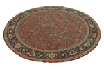 6x6 Burgundy and Navy Persian Traditional Rug