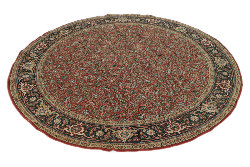 6x6 Burgundy and Navy Persian Traditional Rug
