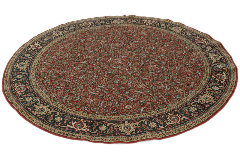 6x6 Burgundy and Navy Persian Traditional Rug