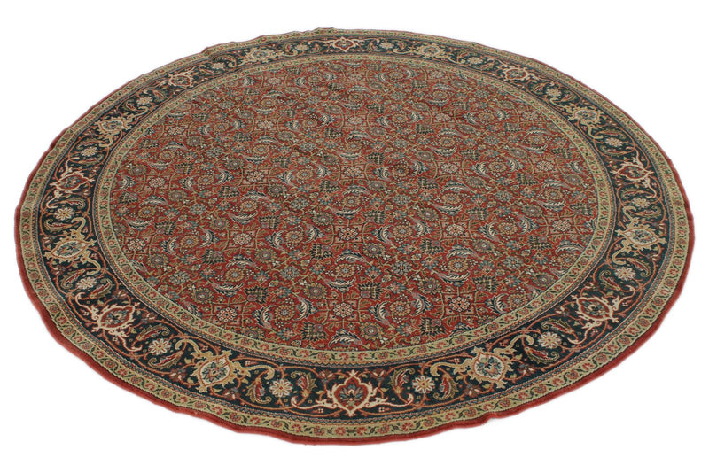 6x6 Burgundy and Navy Persian Traditional Rug