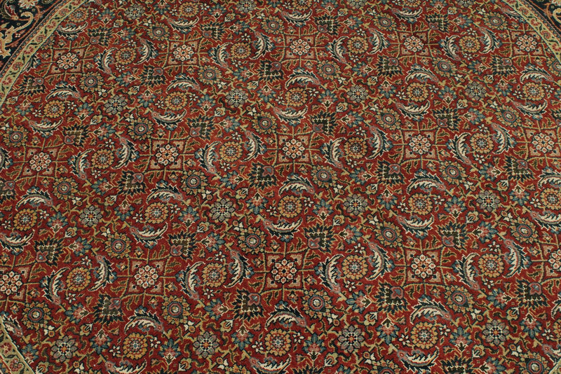 6x6 Burgundy and Navy Persian Traditional Rug